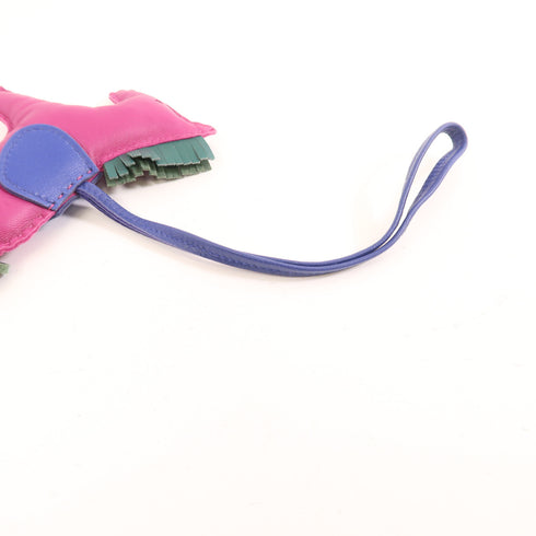 HERMES Rodeo MM Charm Milo Lambskin Leather Purple Blue Green