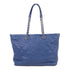 CHANEL CC SHW Chain Shoulder Tote Bag Calfskin Leather Blue