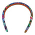 HERMES Hair Band Silk Green Blue Multicolor