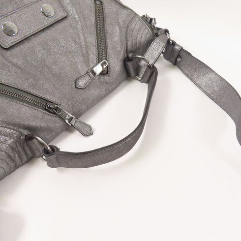 McQueen Shoulder Bag Metallic Gray