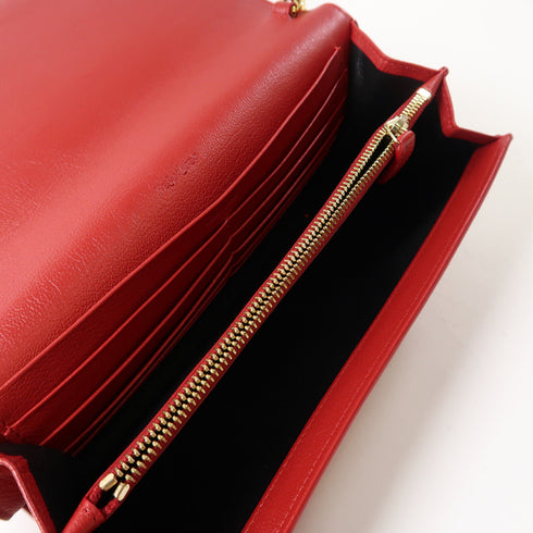 SAINT LAURENT YSL GHW Chain Shoulder Bag 559075 Leather Red