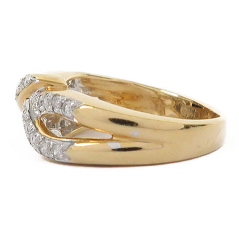 Fine Jewelry Diamond 3.8g Ring 14K Yellow Gold US#3.5