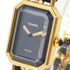 CHANEL CC Premiere Quartz Watch H0001-L Gold Plated/Leather Black
