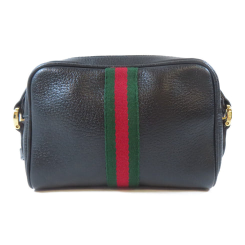 GUCCI GG GHW Ophidia Mini Shoulder Crossbody Bag 517350 Calfskin Leather Black