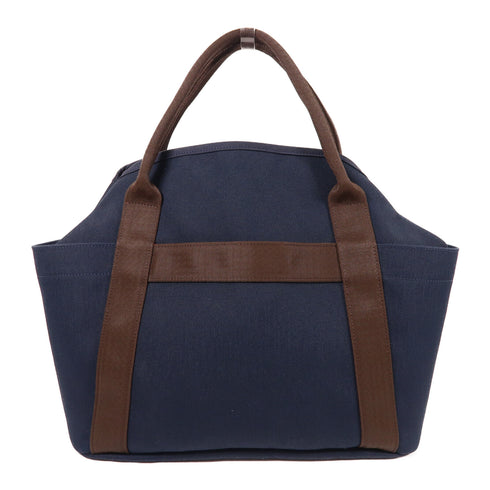 HERMES PHW The Grooming Tote Bag Canvas Blue