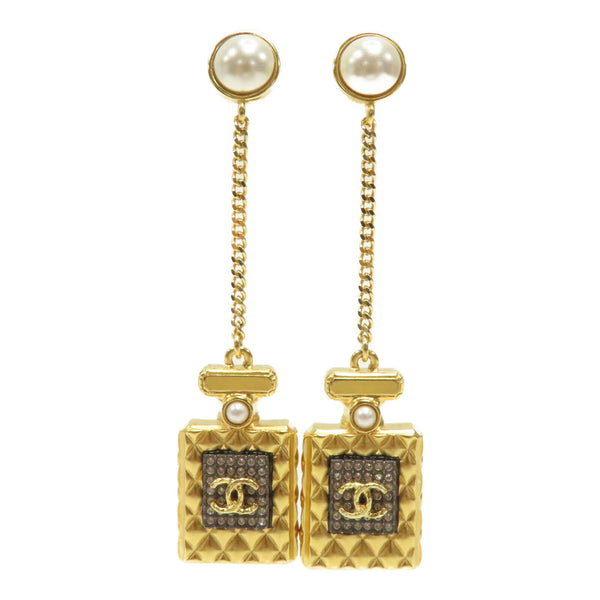 CHANEL CC Earrings Accessories A20A Metal Gold White