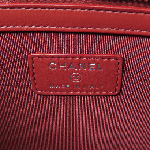 CHANEL CC GHW Clutch Calfskin Leather/Tweed Black