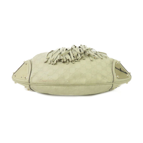 GUCCI GG GHW 2way Shoulder Bag Calfskin Leather White