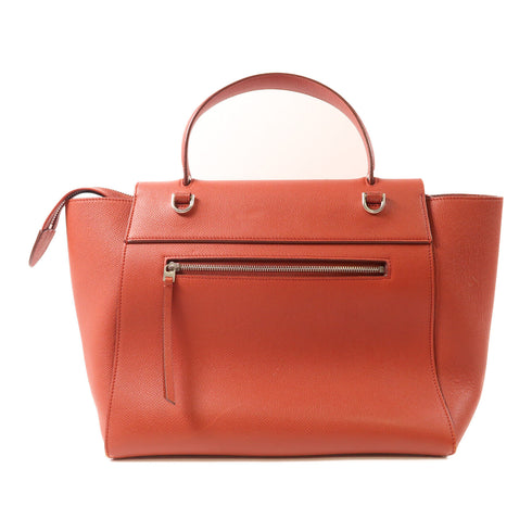 CELINE SHW Belt Bag 2 Way Shoulder Bag Handbag Calfskin Leather Red