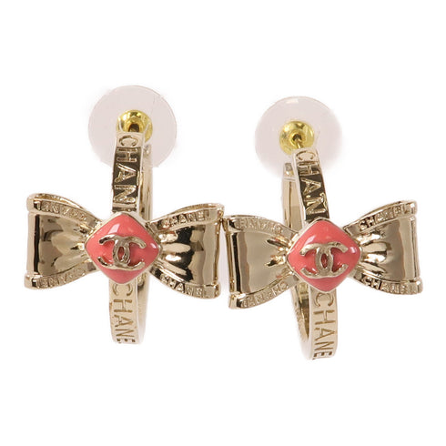 CHANEL CC Earrings B22S Metal Gold Pink