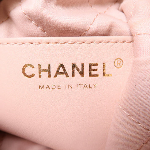 CHANEL CC GHW Mini 22 2way Shoulder Bag Calfskin Leather Pink