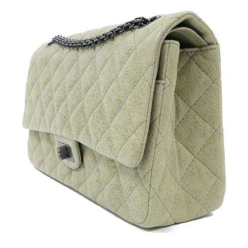 CHANEL Quilted CC 2.55 Chain Shoulder Bag Calfskin Leather Green