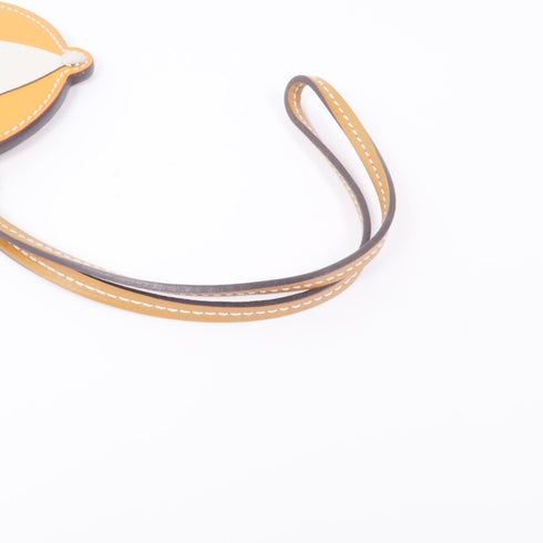 HERMES Paddock Bombe Charm Veau Swift Leather Orange Brown Beige