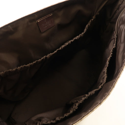 GUCCI GG GHW Shoulder Bag 211131 PVC Coated Canvas Brown