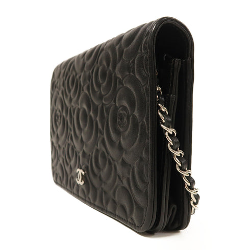 CHANEL CC SHW WOC Wallet On Chain Shoulder Bag Calfskin Leather Black v1