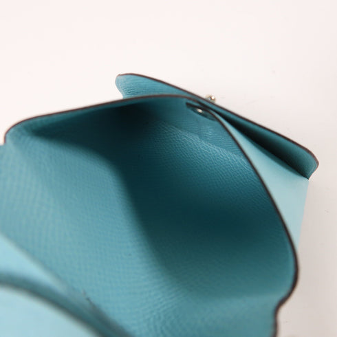 HERMES PHW Bastia Coin Purse Case Epsom Leather Bleu Atoll Light Blue