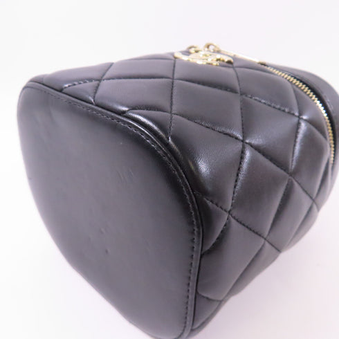 CHANEL CC GHW Trendy CC Vanity Case 2 Way Shoulder Bag Lambskin Leather Black