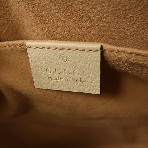 GUCCI GG GHW Ophidia GG Shoulder Bag 499621 Calfskin Leather White