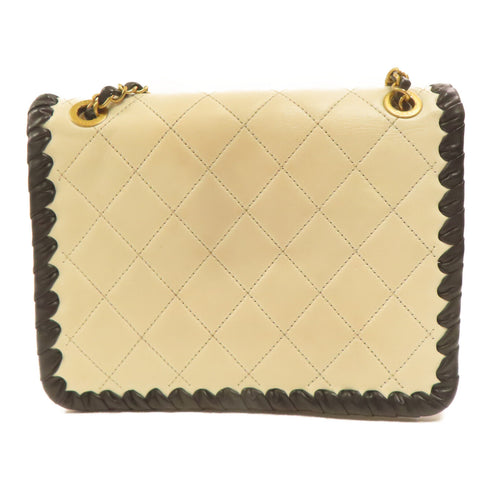 CHANEL Quilted CC GHW Shoulder Bag Lambskin Leather White