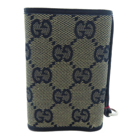 GUCCI GG Key Holder Canvas Navy