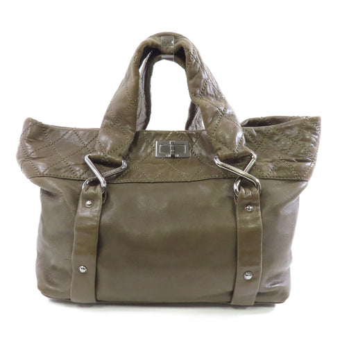 CHANEL CC SHW Handbag Lambskin Leather Brown