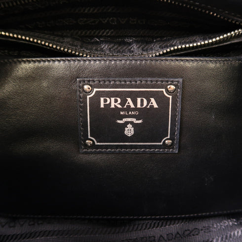 PRADA SHW 2 Way Shoulder Bag BN2866 Calfskin Leather Black