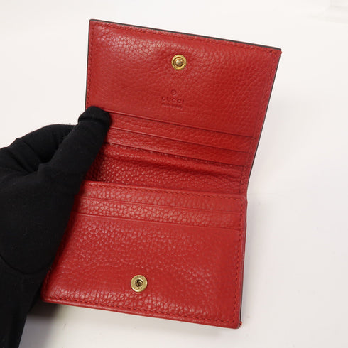 GUCCI GG GHW Wallet 460185 Calfskin Leather Red