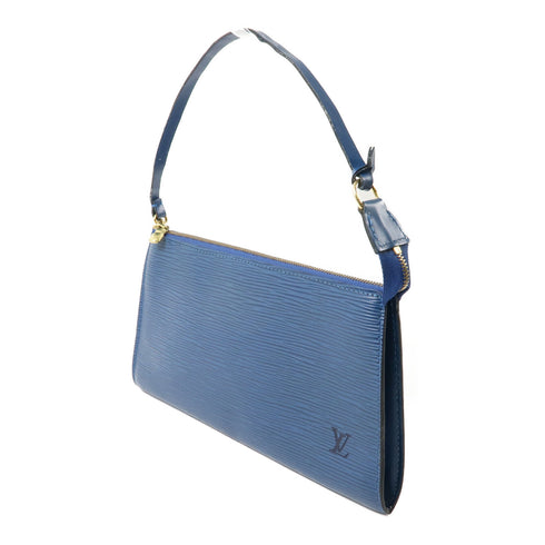 LOUIS VUITTON LV GHW Pochette Accessoires Pouch Handbag M52945 Epi Blue