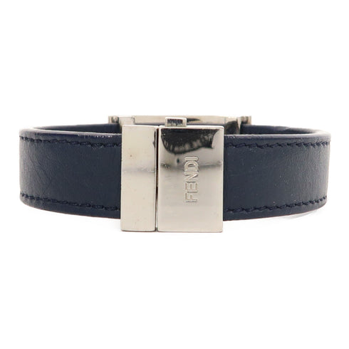 FENDI SHW Bracelet Calfskin Leather Blue