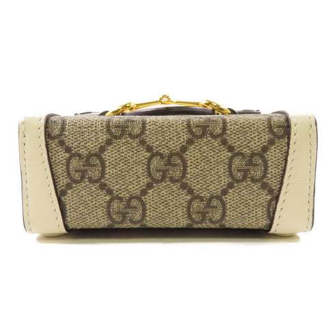 GUCCI GG GHW Horsebit 1955 Mini Shoulder Bag 625615 Coated Canvas Brown