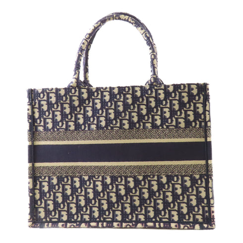 Christian Dior CD Book Tote Medium Tote Bag Canvas Blue