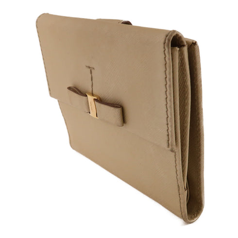 SALVATORE FERRAGAMO GHW Wallet Calfskin Leather