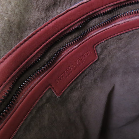 BOTTEGA VENETA BV Intrecciato Shoulder Bag Intrecciato Leather Red