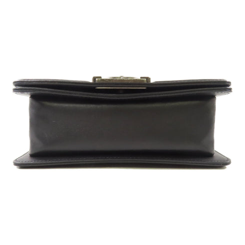 CHANEL CC Boy 20 Chain Shoulder Bag A67085 Calfskin Leather Black