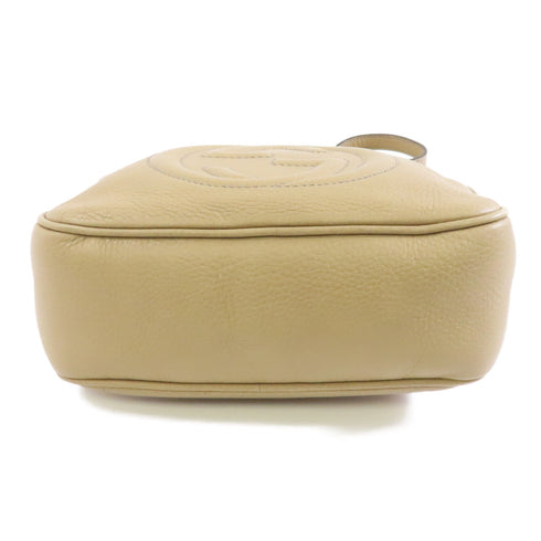 GUCCI GG GHW Soho Disco Shoulder Bag Crossbody 308364 Calfskin Leather Beige