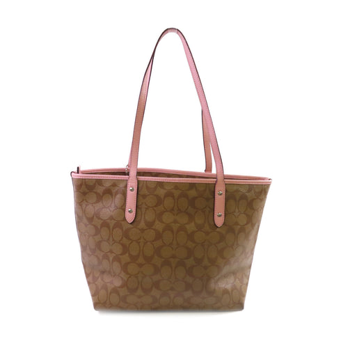 COACH SHW Tote Bag Shoulder Bag Coated Canvas L1779-F58292 Brown Pink