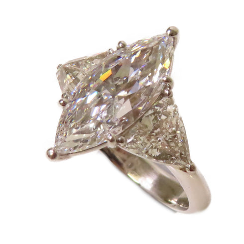 Fine Jewelry 3.017ct/0.612ct Diamond Ring US#6 PT900 Platinum