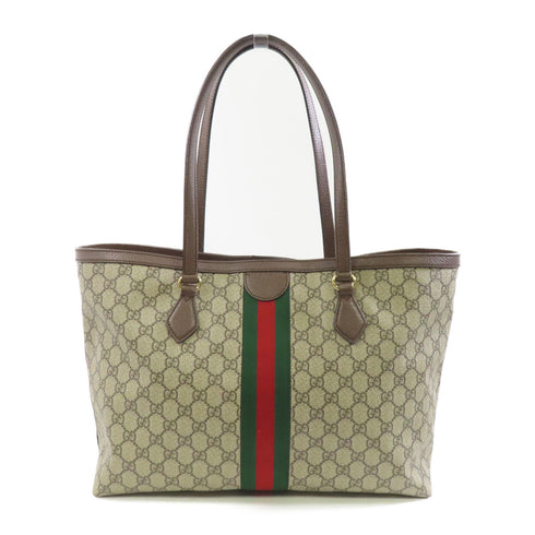 GUCCI GG GHW Shoulder Tote Bag 631685 Coated Canvas Brown