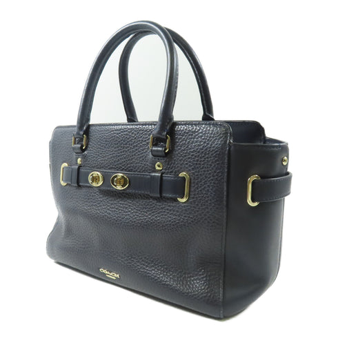 COACH SHW 2 Way Bag Calfskin Leather