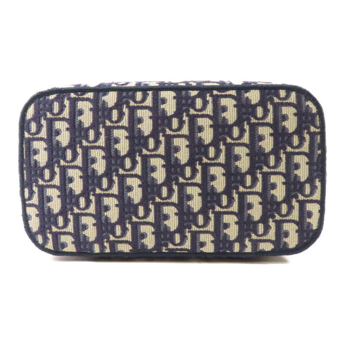 Christian Dior CD SHW Vanity Case Handbag Canvas Navy