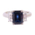 FINE JEWELRY 4.35ct Sapphire 0.86ct Diamond Ring US#6 PT900 Platinum