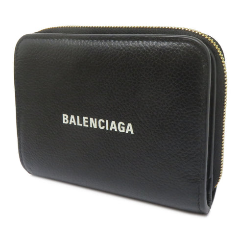 BALENCIAGA GHW Wallet 650871 Calfskin Leather Black