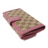 GUCCI GG GHW Interlocking Long Wallet 282426 Canvas Leather Brown Pink