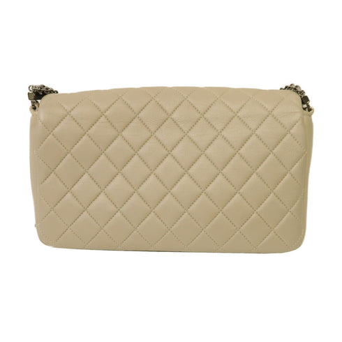 CHANEL CC SHW Chain Shoulder Bag Calfskin Leather Grey