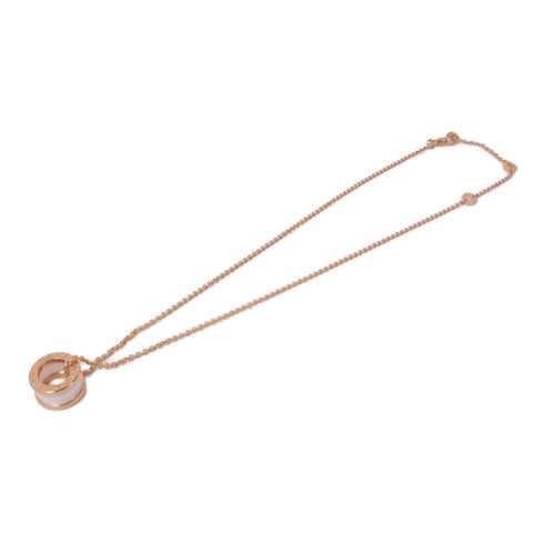 BVLGARI B-Zero1 Necklace 18K Pink Gold Ceramic Gold/White