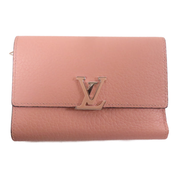 LOUIS VUITTON LV SHW Capucines Compact Wallet M62156 Leather Pink