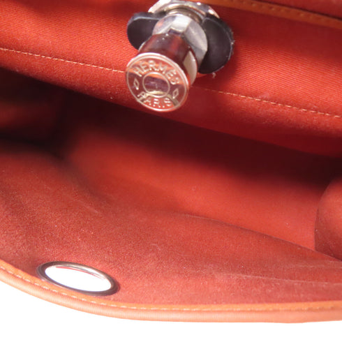 HERMES PHW Herbag PM 2 Way Shoulder Bag Handbag Canvas Orange/Brique