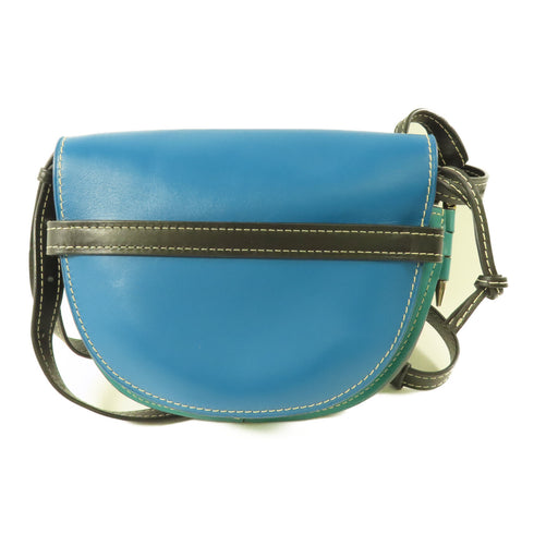 LOEWE Gate Shoulder Bag Calfskin Leather Blue/Green/Black