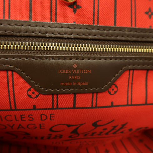 LOUIS VUITTON LV GHW Neverfull MM Tote Shoulder Bag N51105 Damier Ebene Brown