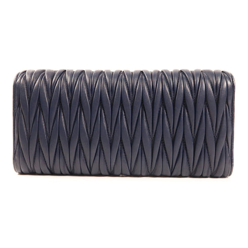 Miu Miu GHW Shoulder Bag Lambskin Leather Navy